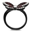 Slickblue Women's Black Butterfly Ring, Stainless Steel, Siam & Clear Synthetic Crystals, Marquise Center, Sizes 5–10 - 3 of 4