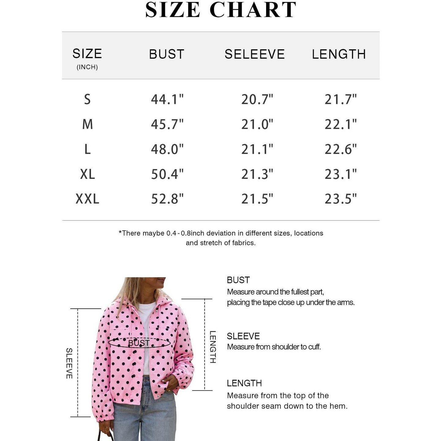 Женская куртка Imily Bela Polka Dot Hooded Jacket Drawstring Long Sleeve Elastic Cuffs Cropped Casual Outerwear Brown, цвет: Коричневый — фото 7