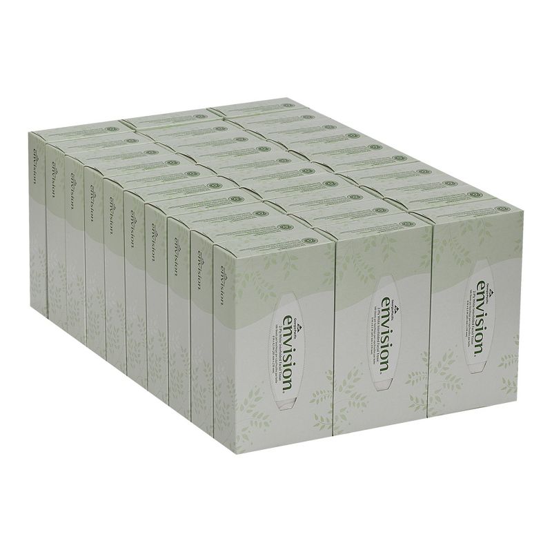 Envision 2-Ply Facial Tissue Flat Box 100 Count, 30 Packs, 3000 Total, 2 of 4