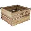 Northlight 18" Wood Crate "Lay Presents at My Feet" Christmas Tree Collar - 3 of 4