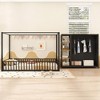 Full Size Floor Bed Frame with Wardrobe and Storage Shelves - 3 of 4