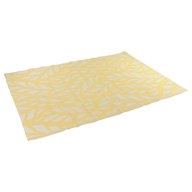 Northlight 4' x 6' Yellow and White Floral Rectangular Outdoor Area Rug, 3 of 5