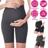 NPolar"Seamless Maternity Shorts - High Waist Over Belly Shapewear with Pockets for Yoga & Fitness"Grey - 2 of 4