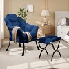 Garvee Lazy Chair with Ottoman, Ergonomic Lounge Armchair with Foldable Footrest and Removable Cover, Modern Small Space Chair - 2 of 4