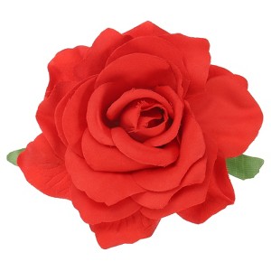 Unique Bargains Fabric Rose Boho Hair Clips Fabric Flower Brooch Pins for Wedding Party Dance 1 Pc - 1 of 4