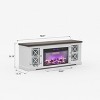 Modern Farmhouse TV Stand for 80 Inch TV, Wood Entertainment Center with 36" Electric Fireplace, Glass Doors, Storage Media Console for Room Bedroom - 2 of 4