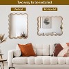 30 x 40 inch Natural Wood Color Wavy Rectangle Solid Wood Frame Wall Decorative Mirror for Home - 3 of 4