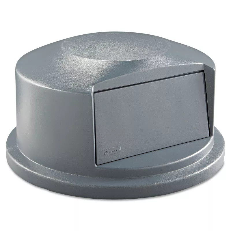 Round Brute Dome Top Receptacle, Push Door, 24 13/16 x 12 5/8, Gray Round Brute Dome Top Receptacle, Push Door, 24 13/16 x 12 5/8, Gray