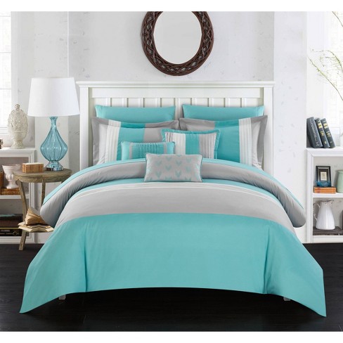 King 10pc Bed In A Bag Comforter Set Turquoise Chic Home Design Target