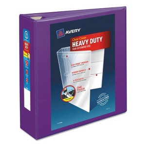 Avery Heavy-Duty View Binder w/Locking EZD Rings 3" Cap Purple 79810 - 1 of 4