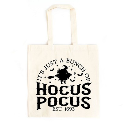 City Creek Prints Hocus Pocus Witch Canvas Tote Bag - 15x16 - Natural