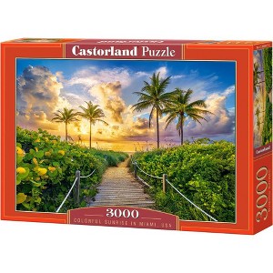 3000 Piece Jigsaw Puzzles, Colorful Sunrise in Miami, USA, Adult Puzzles, Castorland C-300617-2 - 1 of 4
