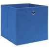 vidaXL Fabric Storage Boxes - Foldable Bins with Metal Eyelet for Wardrobe, Shelf, Cabinet - Blue, 12.6"x12.6"x12.6" - Set of 4 - 2 of 4