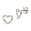 SHINE by Sterling Forever Sterling Silver CZ Heart Studs - 2 of 2
