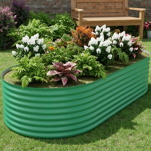 COZONY Galvanized Raised Garden Bed, Tall Metal Planter Box for Vegetables, Flowers and Herbs - 1 of 4