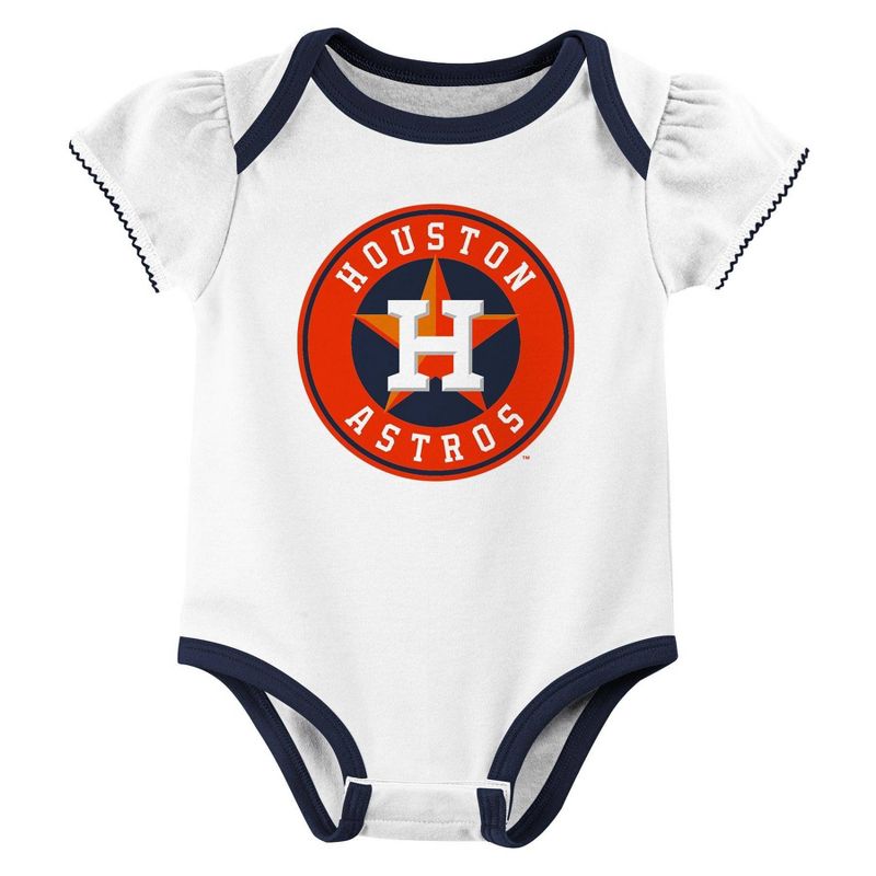MLB Houston Astros Infant Girls&#39; 3pk Bodysuit, 2 of 5