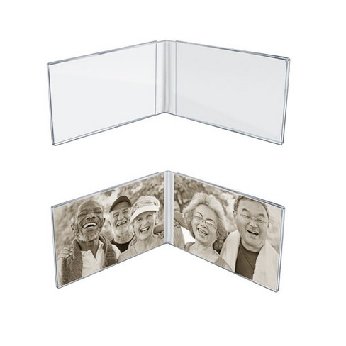 Azar Displays Clear Acrylic Magnetic Photo Block Frame Set With