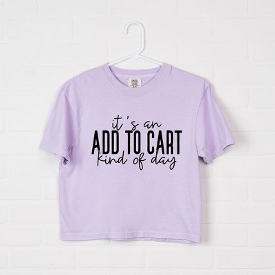Simply Sage Market Women's Add To Cart Kinda Day Short Sleeve Relaxed Fit Cropped Tee