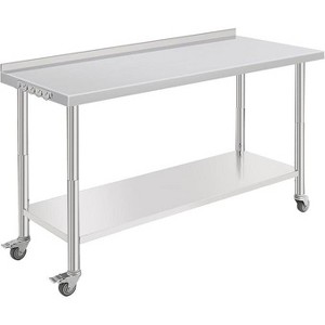Commercial Stainless Steel Table for Prep & Work, 60 x 24 in Kitchen Food Prep Table with Adjustable Under Shelf and Hooks, for Warehouse,Garage - 1 of 1