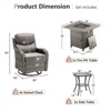 Gymojoy 7 Pieces Outdoor Patio Wicker Swivel Chair with 6 Inch Cushions and Fire Pit Table - 2 of 4