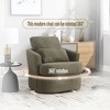 Swivel Accent Chair, Barrel Armchair With Metal Base, Upholstered 360° Swivel Chair - 4 of 4