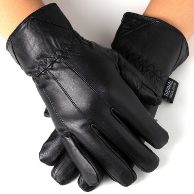 Alpine Swiss Mens Touch Screen Gloves Leather Thermal Lined Phone ...