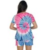 Just Love Womens Tie Dye Rainbow Shorts Set  Vibrant, Comfy Short Sleeve Sleepwear - 3 of 3