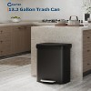 13 Gallon/50 Liter Metal Large Trash Can with Lid, Suitable for Kitchen, Office, Bedroom Trash Can - 2 of 4