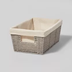 16" x 9" x 6" Woven Twisted Paper Rope Media Basket Gray - Brightroom™
