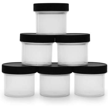 Cornucopia Brands Salad Dressing Condiment Containers 6pk; 2oz To-Go Plastic Mini Food Storage Jars; Carry Up to 4 Tablespoons