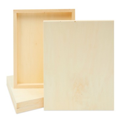Bright Creations 4 Pack Unfinished Wood Panels for Painting, Blank Wooden Squares for Crafting & Art Pouring, 14 x 11 x 0.01 inches