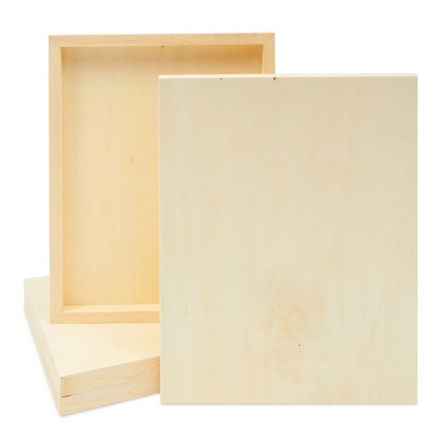 Bright Creations 4 Pack Unfinished Wood Panels for Painting, Blank Wooden  Squares for Crafting & Art Pouring, 11x14 In