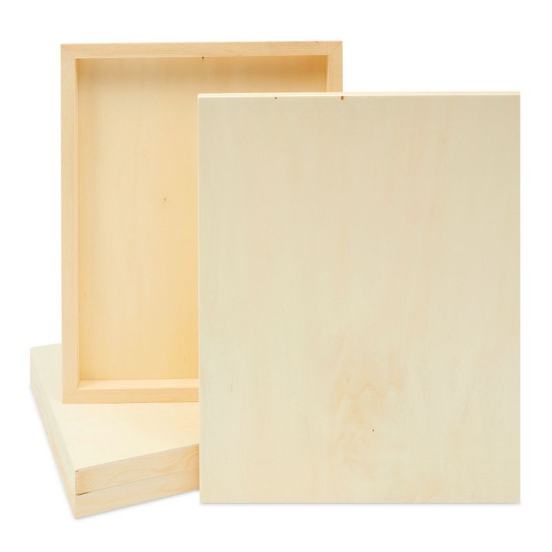 Bright Creations 4 Pack Unfinished Wood Panels for Painting, Blank Wooden Squares for Crafting & Art Pouring, 11x14 In, 1 of 10