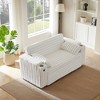 Corduroy Sofa Bed with Pull-Out Bed and Armrests with Storage - 2 of 4
