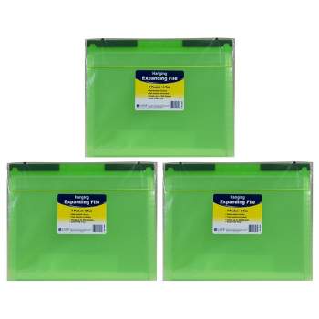 C-Line® Expanding File Folder, 7-Pocket, Hanging Tabs, Bright Green, Pack of 3