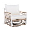 FIONECA 360¡ã Swivel Bohemian Outdoor Lounge Chair with Handwoven Rope & Powder-Coated Steel Frame, Waterproof Cushions ¨C Patio, Garden, Poolside - 4 of 4