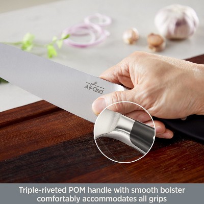 8-Inch Black Stainless Steel Chef's Knife with Forged Handle