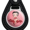 Betty Boop Pink Polka Dots Black Leather Keychain - 3 of 4