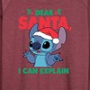 Women's - Lilo and Stitch - Dear Santa I Can Explain Christmas Lightweight French Terry Wide Neck Long Sleeve Shirt - 2 of 4