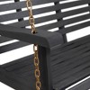 NAYSAYE Patio Swing Acacia Wood Porch Swing with Slatted Backrest for Garden Relaxation, Dark Gray, 26"*21.75"*37.48" - 4 of 4