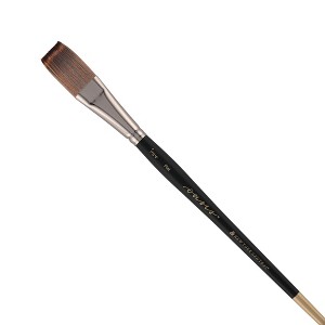 New York Central Oasis Synthetic Brush - Flat - Handmade in Germany, Professional Watercolor Brushes with Ergonomic Handle, Soft, Absorbent Bristles - 1 of 4
