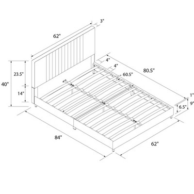 Rio Black Faux Leather Upholstered Queen Bed with Tufted Headboard