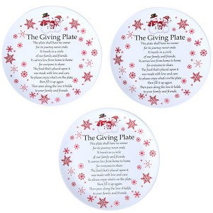 The Lakeside Collection Set of 3 Melamine Giving Plates - Snowman - 1 of 2