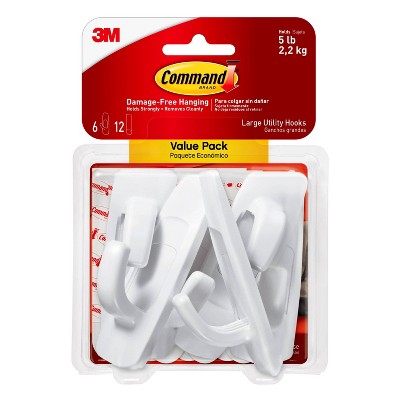 6ct 3m Command Hooks (mini) - White : Target