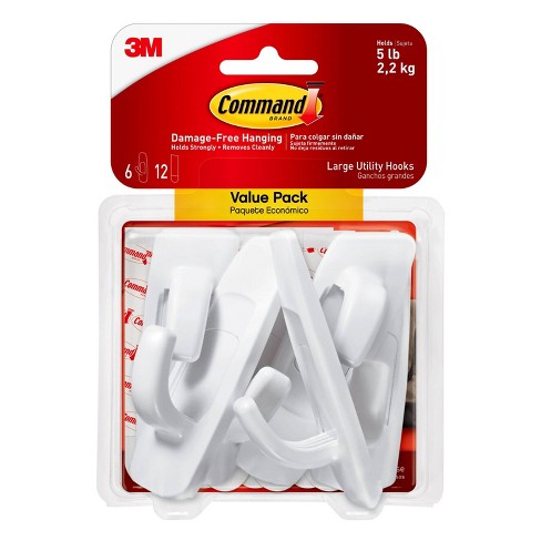 3M Command Hooks Clips Self Adhesive Strips Damage Free Decorating Hangers  Clear 