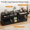 Dog Crate Furniture for 2 Dogs, Dog Kennel Indoor with Storage and Feeding Bowls, Double Dog Crate TV Stand for Small Medium Dogs - 4 of 4