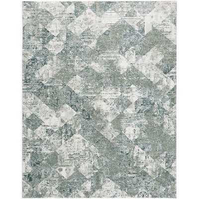 Atwell Transitional Abstract Green/Ivory Area Rug