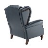 Amanda 33" Wide Genuine Leather Wingback Armchair with Solid Tapered Wood Legs and Nailhead Trim| ARTFUL LIVING DESIGN - 4 of 4