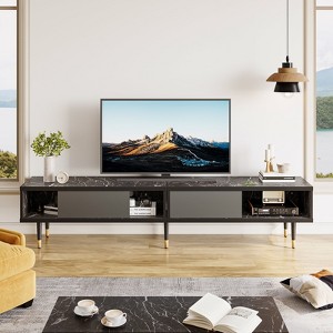 Bestier Mid Century Modern TV Stand for 85 inch TV, 2 in 1 Long TV Cabinet for Living Room - 1 of 4