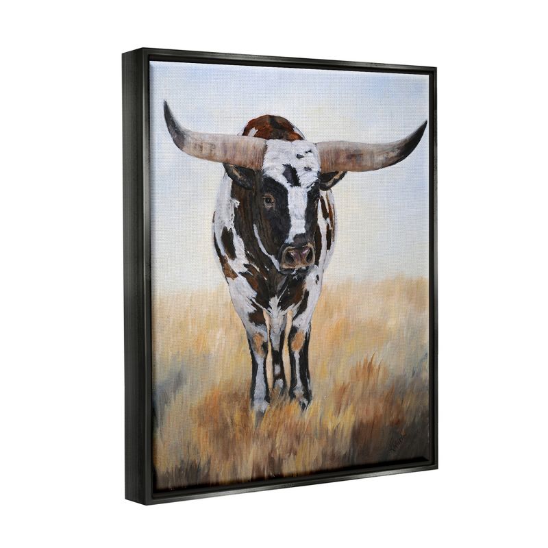 Stupell Industries Spotted Longhorn Cattle Painting Framed Canvas, 4 of 6
